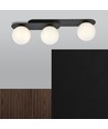 Plaza 3 Sort/Opal loftslampe - Ø15 cm, E14, 230V, uden lyskilde