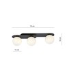 Plaza 3 Sort/Opal loftslampe - Ø15 cm, E14, 230V, uden lyskilde
