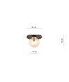 Plaza 1 Sort/Rav loftslampe - Ø14 cm, E14, 230V, uden lyskilde