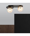 Plaza 2 Sort/Rav loftslampe - Ø14 cm, E14, 230V, uden lyskilde