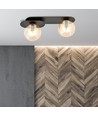 Plaza 2 Sort/Rav loftslampe - Ø14 cm, E14, 230V, uden lyskilde