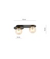Plaza 2 Sort/Rav loftslampe - Ø14 cm, E14, 230V, uden lyskilde