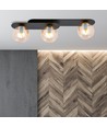 Plaza 3 Sort/Rav loftslampe - Ø14 cm, E14, 230V, uden lyskilde
