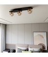 Plaza 3 Sort/Rav loftslampe - Ø14 cm, E14, 230V, uden lyskilde