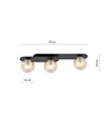 Plaza 3 Sort/Rav loftslampe - Ø14 cm, E14, 230V, uden lyskilde