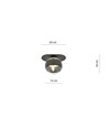 Plaza 1 Sort/Stribe loftslampe - Ø14 cm, E14, 230V, uden lyskilde