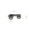 Plaza 2 Sort/Stribe loftslampe - Ø14 cm, E14, 230V, uden lyskilde