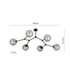 Space 6 Sort/Grafit loftslampe - Ø14 cm, E14, 230V, uden lyskilde