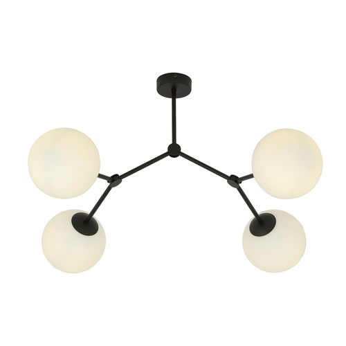 Space 4 Sort/Opal loftslampe - Ø15 cm, E14, 230V, uden lyskilde