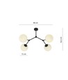 Space 4 Sort/Opal loftslampe - Ø15 cm, E14, 230V, uden lyskilde