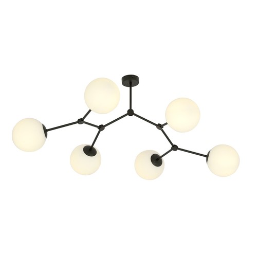 Space 6 Sort/Opal loftslampe - Ø15 cm, E14, 230V, uden lyskilde