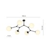 Space 6 Sort/Opal loftslampe - Ø15 cm, E14, 230V, uden lyskilde