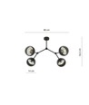 Space 4 Sort/Stribe loftslampe - Ø14 cm, E14, 230V, uden lyskilde