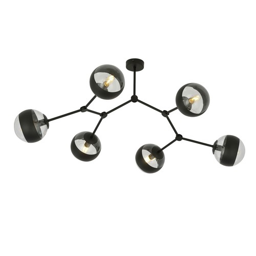 Space 6 Sort/Stribe loftslampe - Ø14 cm, E14, 230V, uden lyskilde