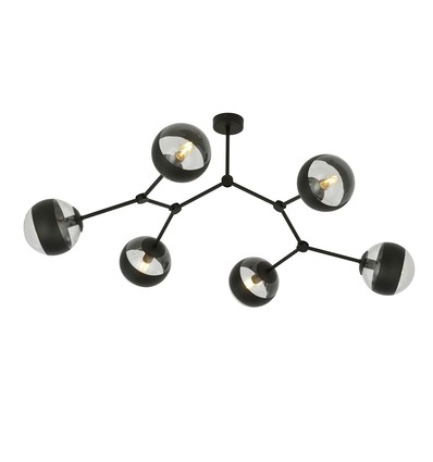 Space 6 Sort/Stribe loftslampe - Ø14 cm, E14, 230V, uden lyskilde