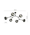 Space 6 Sort/Stribe loftslampe - Ø14 cm, E14, 230V, uden lyskilde