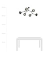 Space 6 Sort/Stribe loftslampe - Ø14 cm, E14, 230V, uden lyskilde