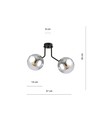 Nova 2 Sort/Grafit loftslampe - Ø14 cm, E14, 230V, uden lyskilde