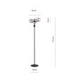 Nova LP3 Sort/Grafit gulvlampe - Ø14 cm, E14, 230V, uden lyskilde