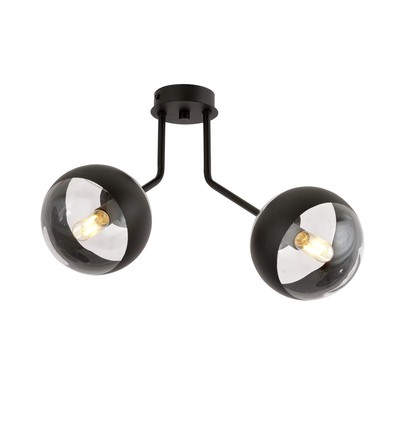 Nova 2 Sort/Stribe loftslampe - Ø14 cm, E14, 230V, uden lyskilde