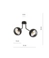 Nova 2 Sort/Stribe loftslampe - Ø14 cm, E14, 230V, uden lyskilde
