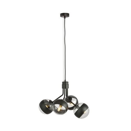 Nova 4 Sort/Stribe pendellampe - Ø14 cm, E14, 230V, uden lyskilde