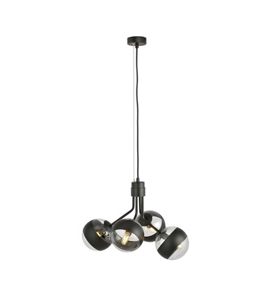 Nova 4 Sort/Stribe pendellampe - Ø14 cm, E14, 230V, uden lyskilde