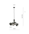 Nova 4 Sort/Stribe pendellampe - Ø14 cm, E14, 230V, uden lyskilde