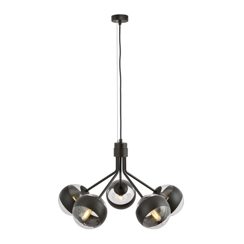 Nova 5 Sort/Stribe pendellampe - Ø14 cm, E14, 230V, uden lyskilde