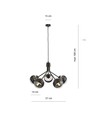 Nova 5 Sort/Stribe pendellampe - Ø14 cm, E14, 230V, uden lyskilde