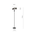 Nova LP3 Sort/Stribe gulvlampe - Ø14 cm, E14, 230V, uden lyskilde