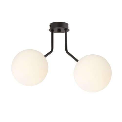 Nova 2 Sort/Opal loftslampe - Ø15 cm, E14, 230V, uden lyskilde