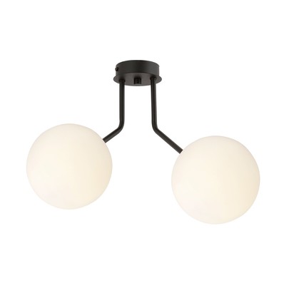 Nova 2 Sort/Opal loftslampe - Ø15 cm, E14, 230V, uden lyskilde