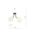 Nova 2 Sort/Opal loftslampe - Ø15 cm, E14, 230V, uden lyskilde