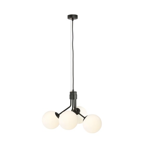 Nova 4 Sort/Opal pendellampe - Ø15 cm, E14, 230V, uden lyskilde