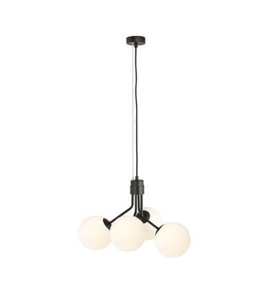 Nova 4 Sort/Opal pendellampe - Ø15 cm, E14, 230V, uden lyskilde