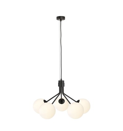 Nova 5 Sort/Opal pendellampe - Ø15 cm, E14, 230V, uden lyskilde