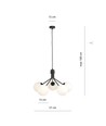 Nova 5 Sort/Opal pendellampe - Ø15 cm, E14, 230V, uden lyskilde