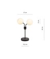 Nova LN2 Sort/Opal bordlampe - Ø15 cm, E14, 230V, uden lyskilde