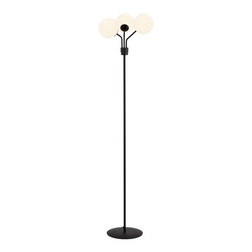 Nova LP3 Sort/Opal gulvlampe - Ø15 cm, E14, 230V, uden lyskilde