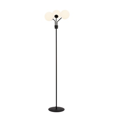 Nova LP3 Sort/Opal gulvlampe - Ø15 cm, E14, 230V, uden lyskilde