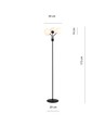 Nova LP3 Sort/Opal gulvlampe - Ø15 cm, E14, 230V, uden lyskilde