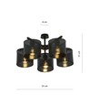 Jordan 5 Sort loftslampe - Ø15 cm, E27, 230V, uden lyskilde
