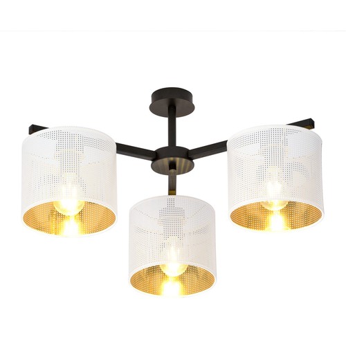 Jordan 3 Hvid/Guld loftslampe - Ø15 cm, E27, 230V, uden lyskilde