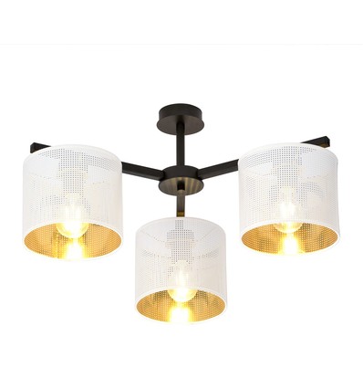 Jordan 3 Hvid/Guld loftslampe - Ø15 cm, E27, 230V, uden lyskilde