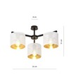 Jordan 3 Hvid/Guld loftslampe - Ø15 cm, E27, 230V, uden lyskilde