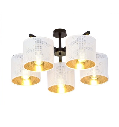 Jordan 5 Hvid/Guld loftslampe - Ø15 cm, E27, 230V, uden lyskilde
