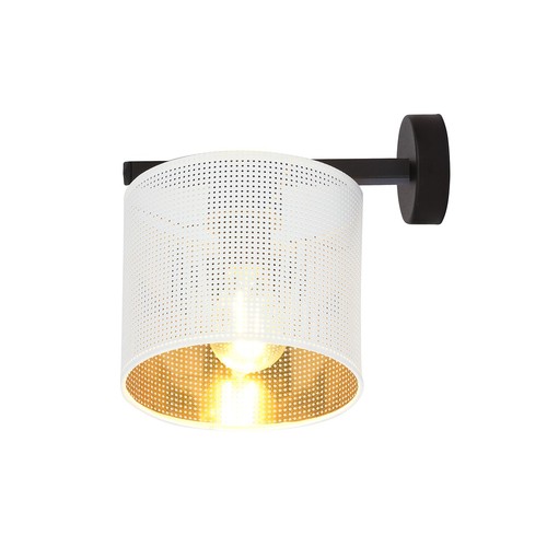 Jordan K1 Hvid/Guld væglampe - Ø15 cm, E27, 230V, uden lyskilde