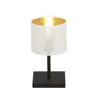 Jordan LN1 Hvid/Guld bordlampe - Ø15 cm, E27, 230V, uden lyskilde