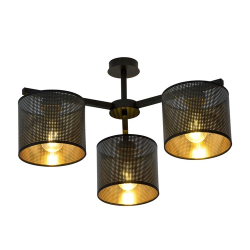 Jordan 3 Sort/Guld loftslampe - Ø15 cm, E27, 230V, uden lyskilde